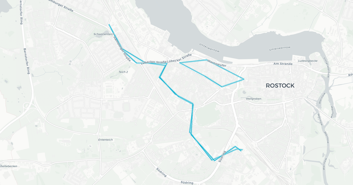 Liniennetz von Rostocker Straßenbahn AG