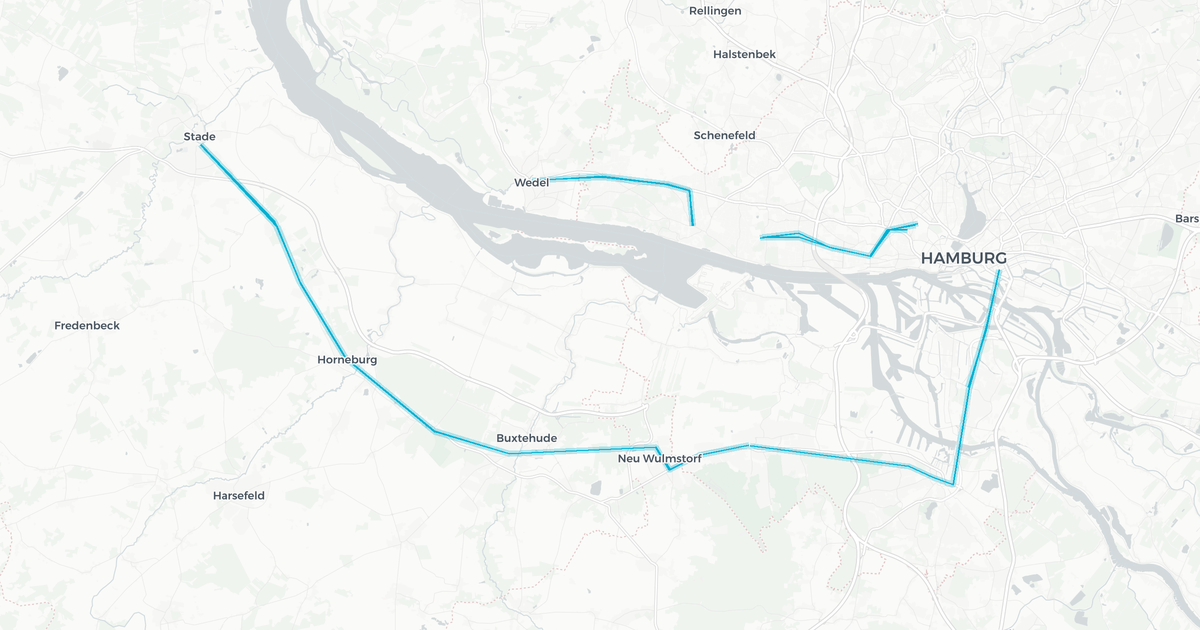 Liniennetz von S-Bahn Hamburg