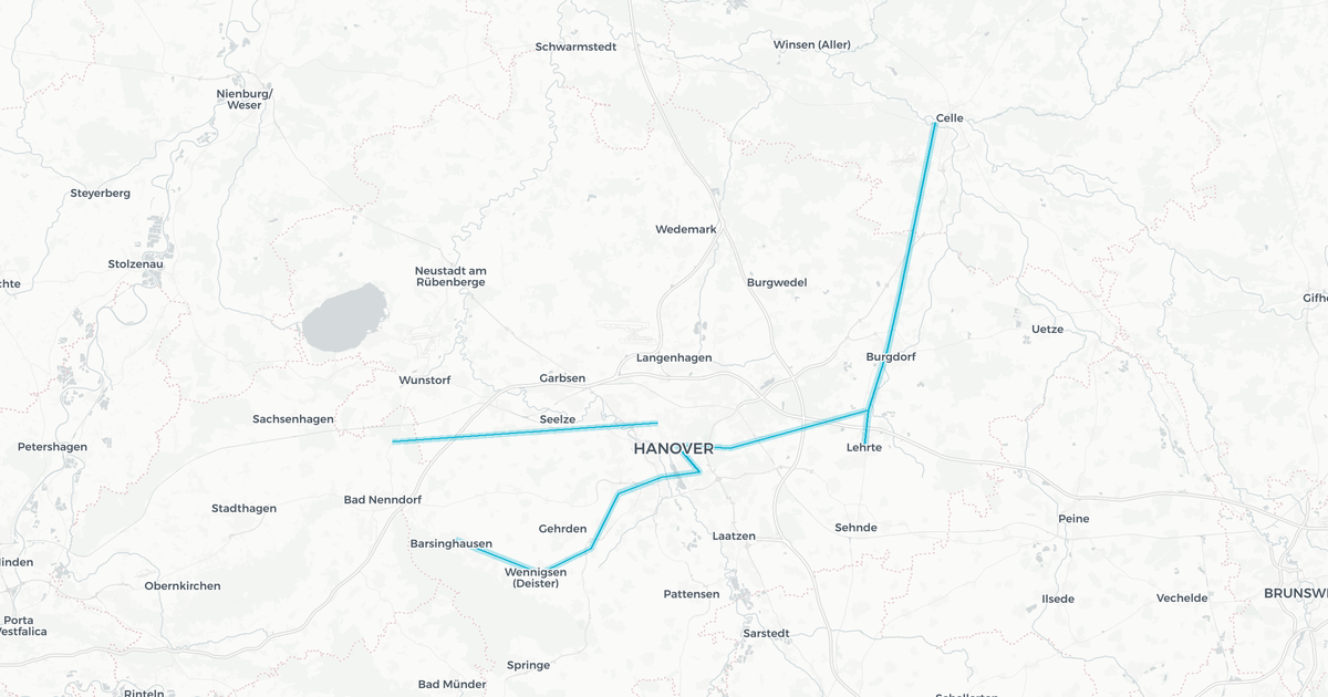 Liniennetz von S-Bahn Hannover