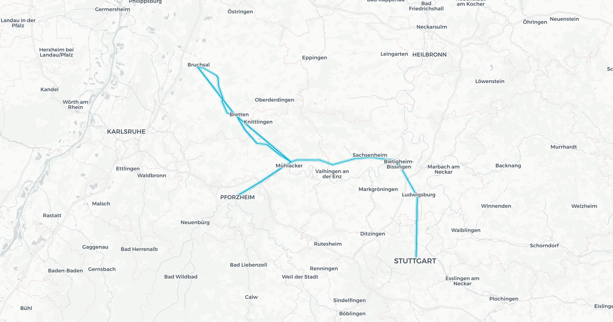 Liniennetz von SBSMEX DB Regio Stuttgart