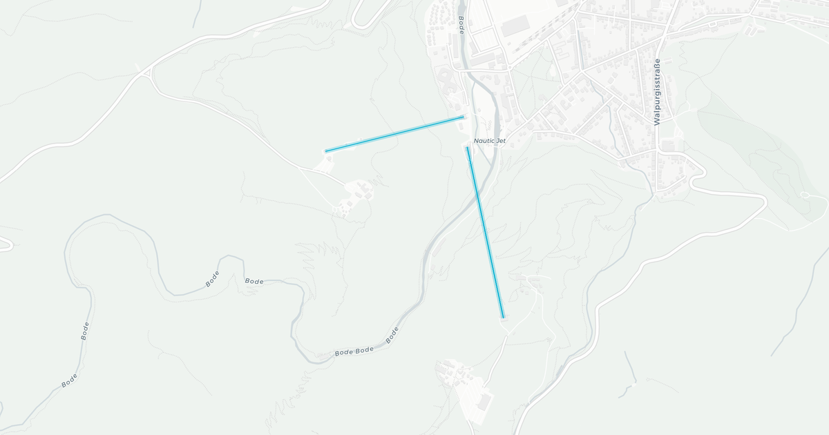Liniennetz von Seilbahnen Thale