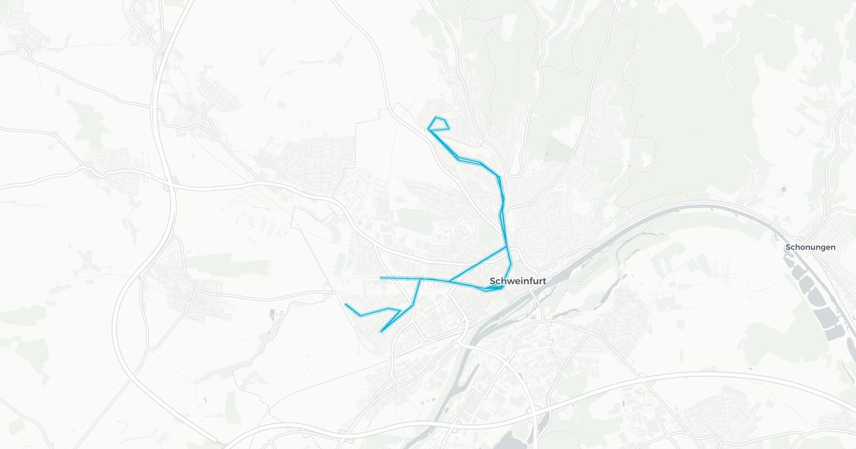 Liniennetz von Stadtbus Schweinfurt