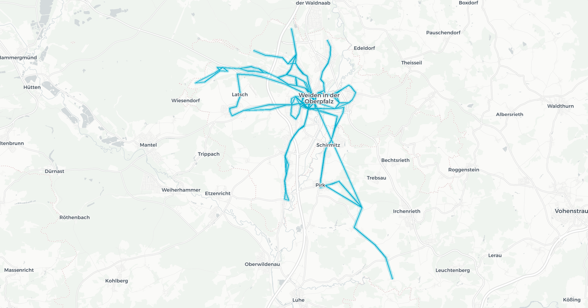 Liniennetz von Stadtbus Weiden