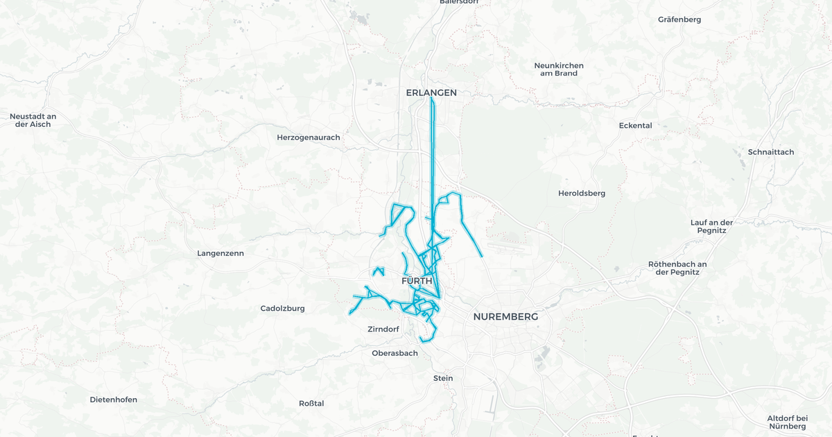 Liniennetz von Stadtverkehr Fürth