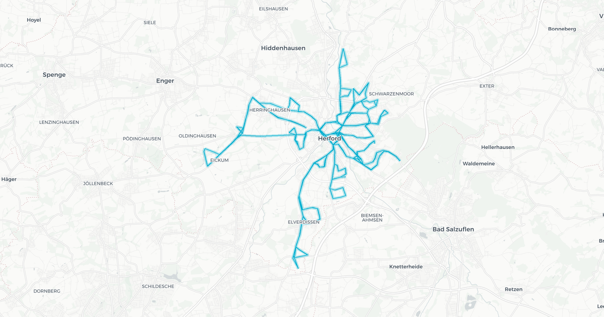 Liniennetz von Stadtverkehr Herford