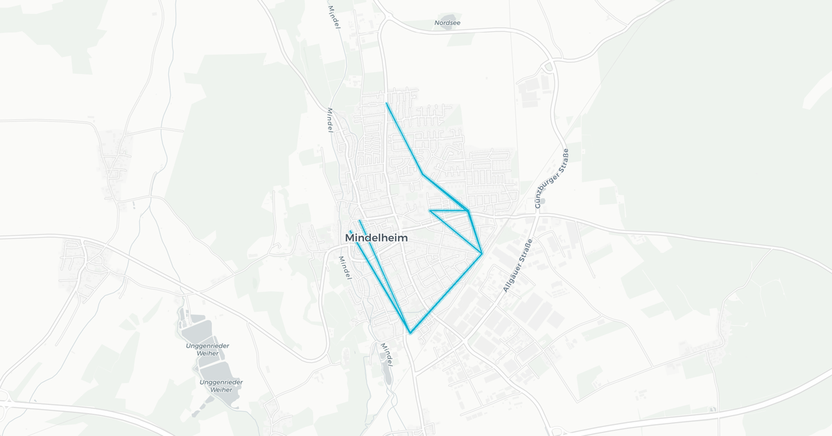 Liniennetz von Steber Reisen / Stadtverkehr Mindelheim