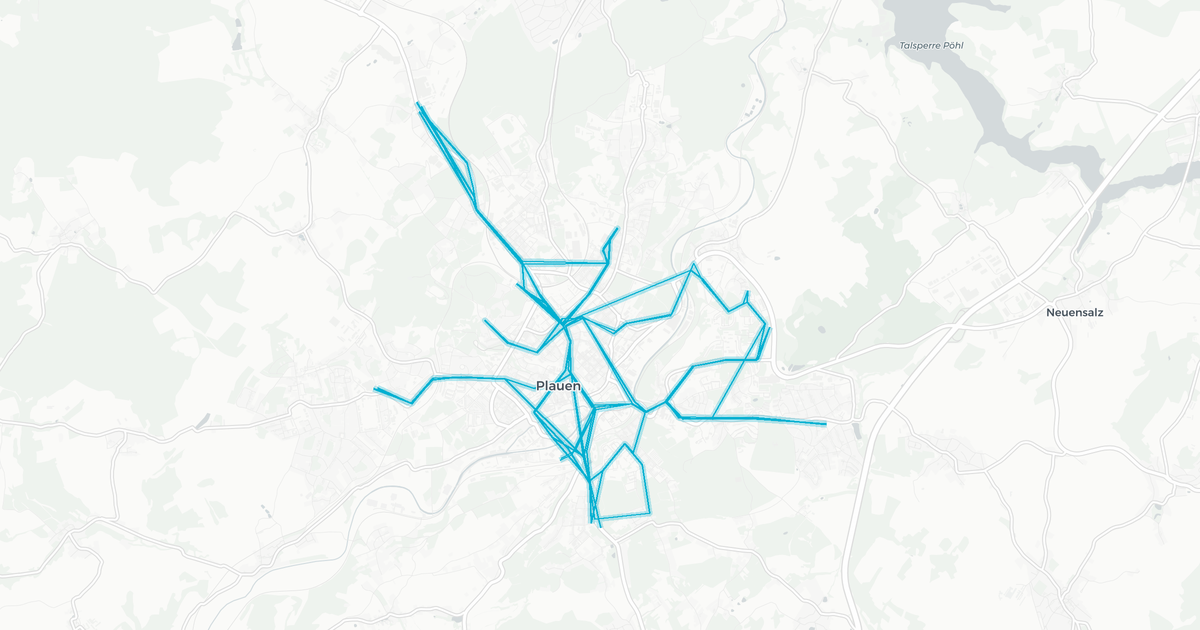 Liniennetz von Straßenbahn Vogtland