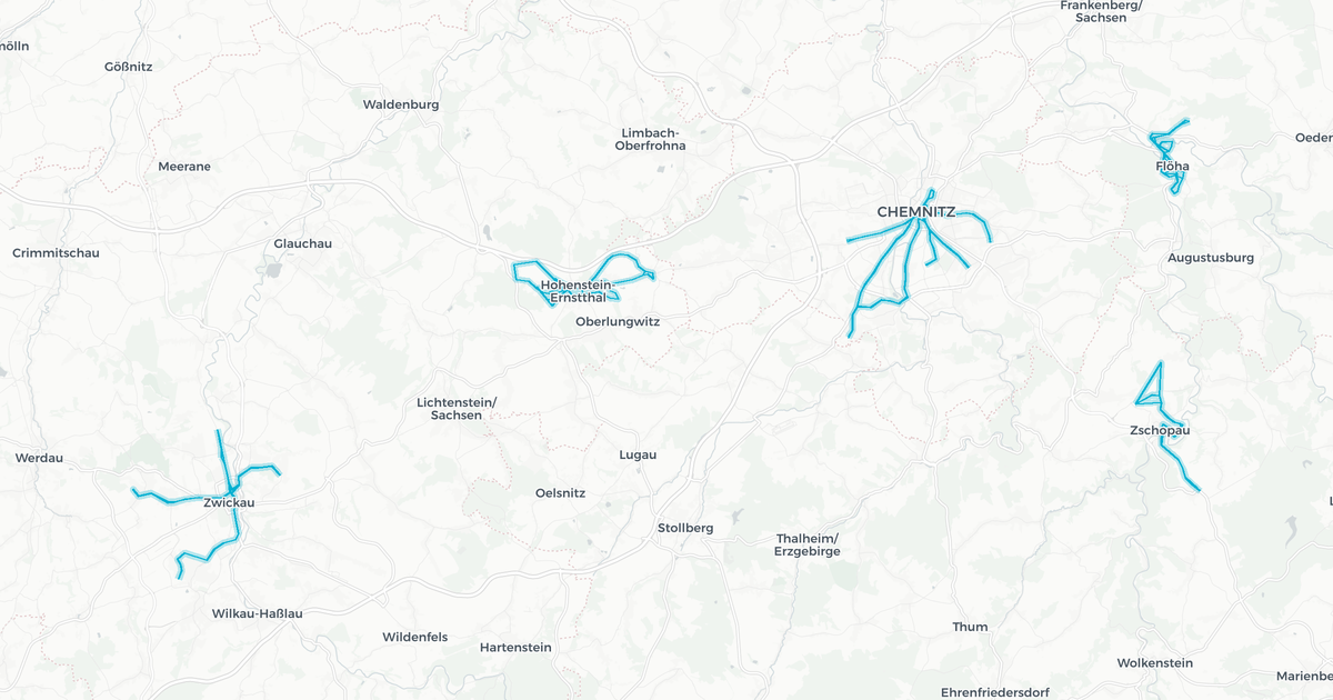 Liniennetz von SV Chemnitz Strab