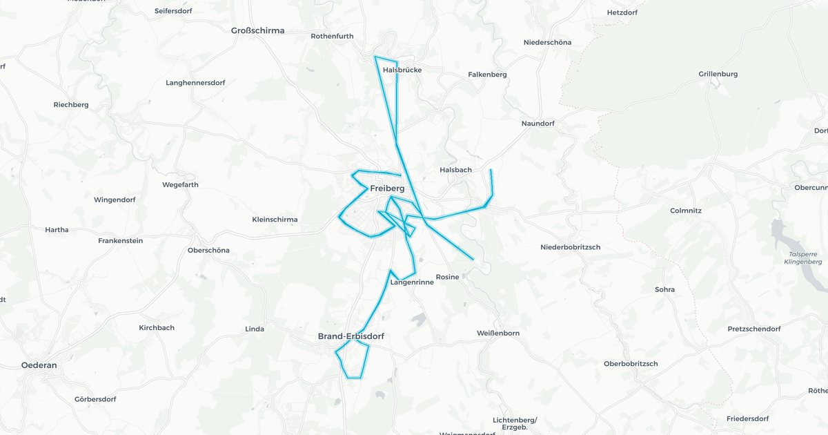 Liniennetz von SV Freiberg/Brand-Erbisdorf Bus