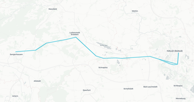 Liniennetz von Abellio Rail Mitteldeutschland GmbH