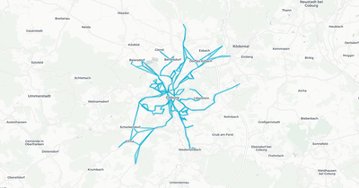 Liniennetz von Bus Coburg