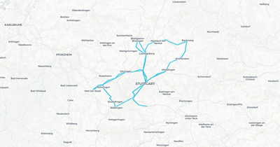 Liniennetz von DB Regio AG S-Bahn Stuttgart