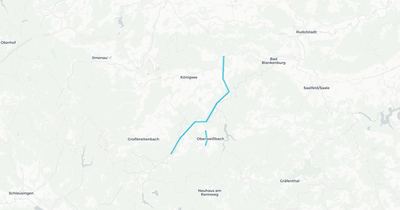 Liniennetz von DB RegioNetz Verkehrs GmbH Oberweisbacher Berg+Schwarzatalb