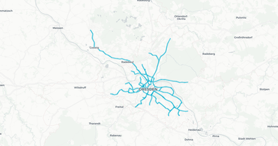 Liniennetz von DVB-Straßenbahn