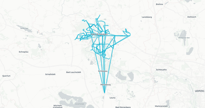 Liniennetz von Hallesche Verkehrs-AG