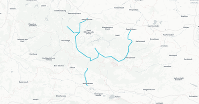 Liniennetz von Harzer Schmalspurbahn