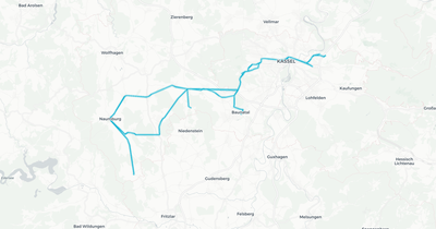 Liniennetz von HLB Hessenbus GmbH