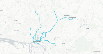 Liniennetz von Hochbahn U-Bahn