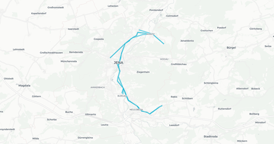 Liniennetz von Jenaer Nahverkehr GmbH