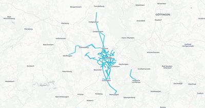 Liniennetz von KVG Bus