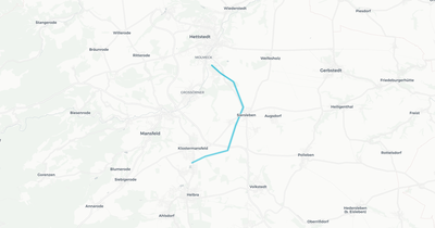 Liniennetz von Mansfelder Bergwerksbahn