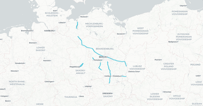 Liniennetz von ODEG Ostdeutsche Eisenbahn GmbH