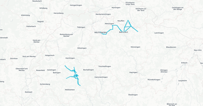 Liniennetz von Omnibus-Verkehr Ruoff GmbH
