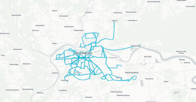Liniennetz von Regensburger Verkehrsbetrieb
