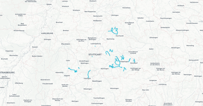 Liniennetz von Ruftaxi entlang Linie