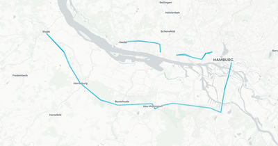 Liniennetz von S-Bahn Hamburg