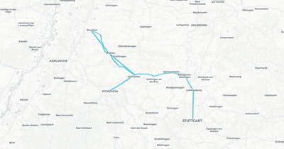 Liniennetz von SBSMEX DB Regio Stuttgart
