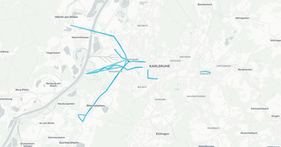 Liniennetz von SEV T+B (Tram + Sonstige Busse)