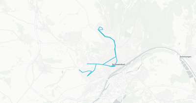 Liniennetz von Stadtbus Schweinfurt