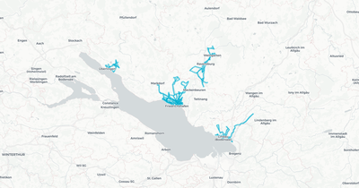 Liniennetz von Stadtverkehr Friedrichshafen