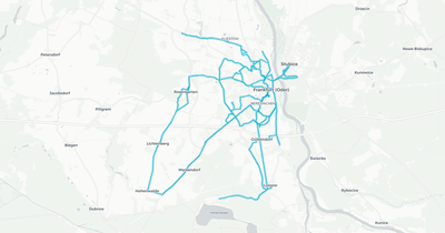 Liniennetz von Stadtverkehrsgesellschaft mbH Frankfurt (Oder)