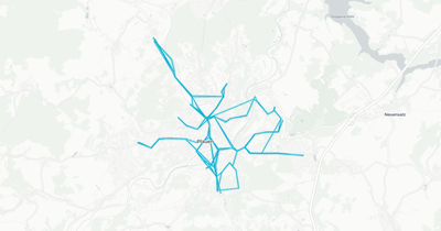 Liniennetz von Straßenbahn Vogtland
