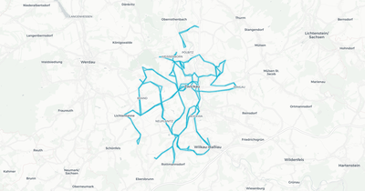 Liniennetz von SVZ Zwickau Bus