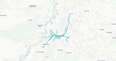 Liniennetz von Tram VBK