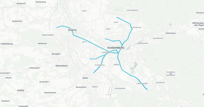 Liniennetz von U-Bahn Nürnberg