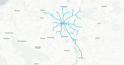 Liniennetz von üstra-Stadtbahn