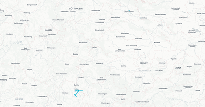 Liniennetz von Verkehrsunternehmen Wartburgmobil VUW gkAöR