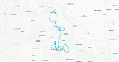 Liniennetz von Verkehrsunternehmen Wartburgmobil VUW gkAöR