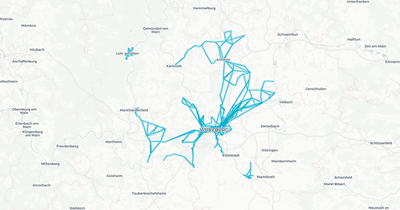 Liniennetz von Würzburger Straßenbahn