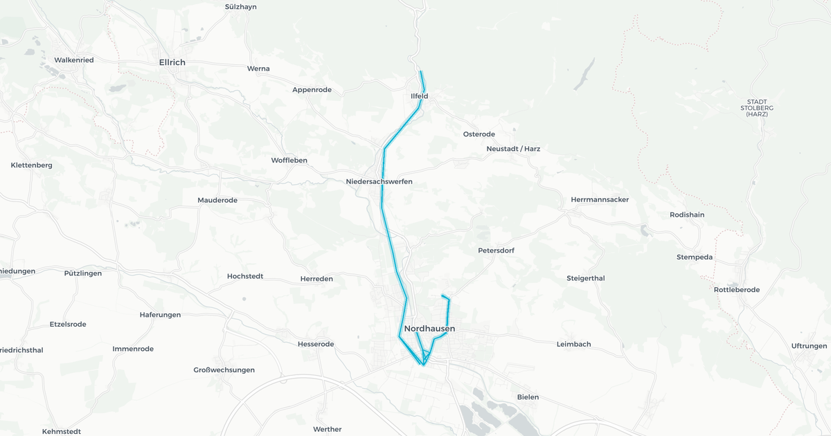 Liniennetz von Verkehrsbetriebe Nordhausen GmbH