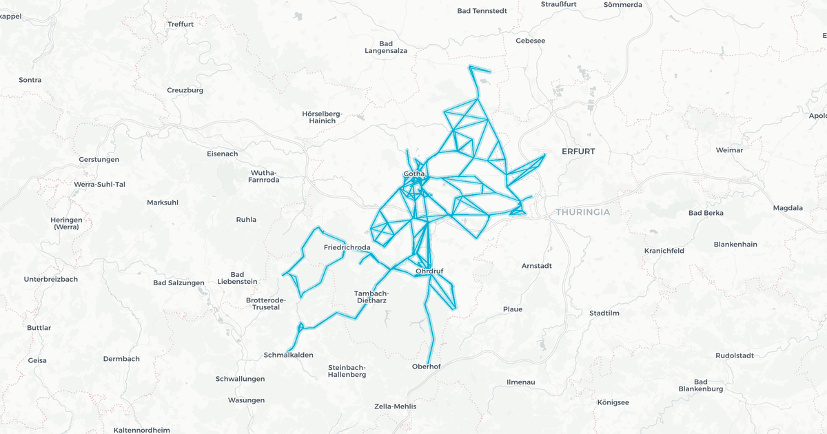 Liniennetz von Verkehrsgemeinschaft Landkreis Gotha GbR