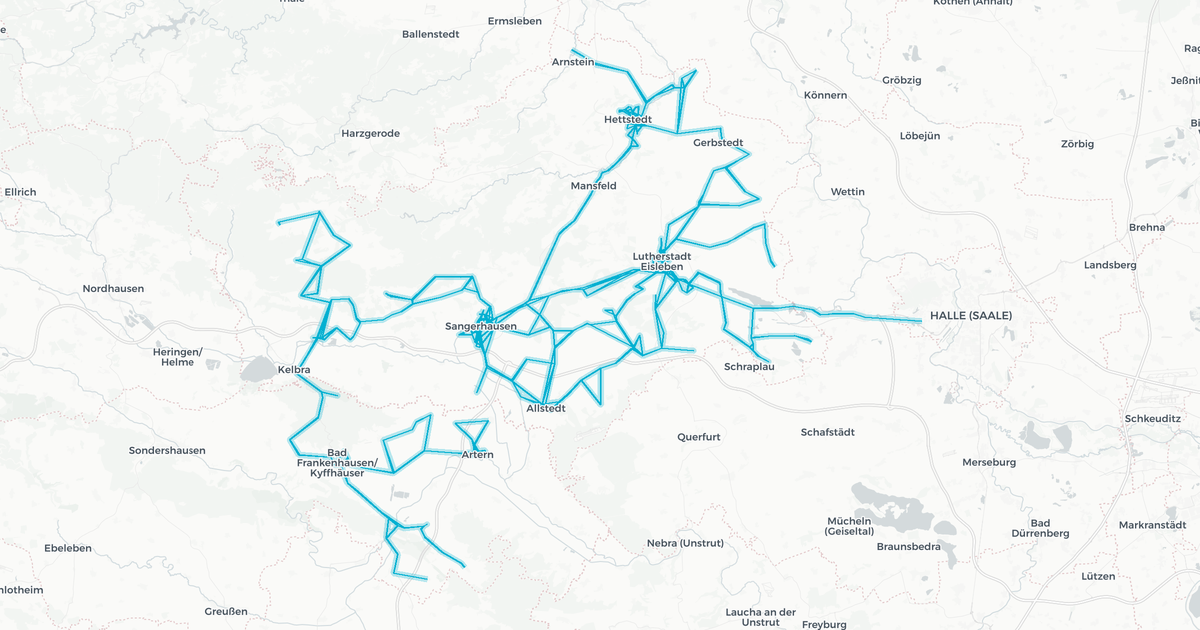 Liniennetz von Verkehrsgesellschaft Südharz