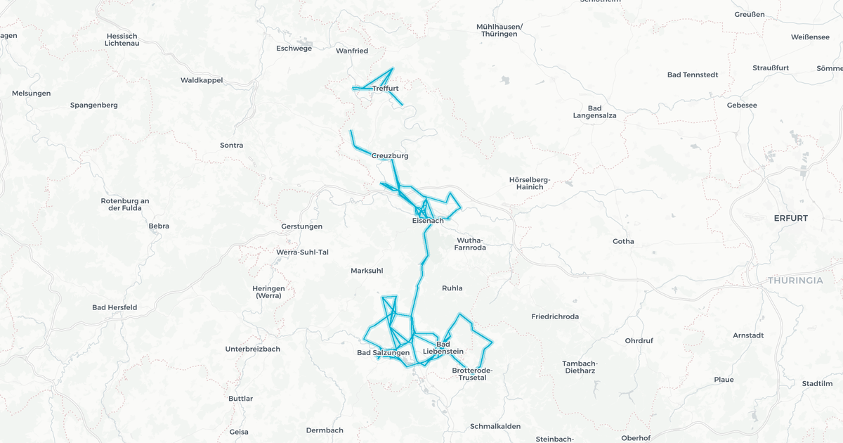 Liniennetz von Verkehrsunternehmen Wartburgmobil VUW gkAöR