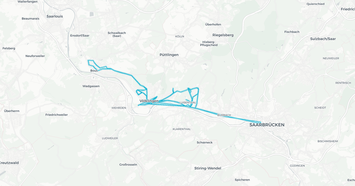 Liniennetz von VVB Völklinger Verkehrsbetriebe GmbH