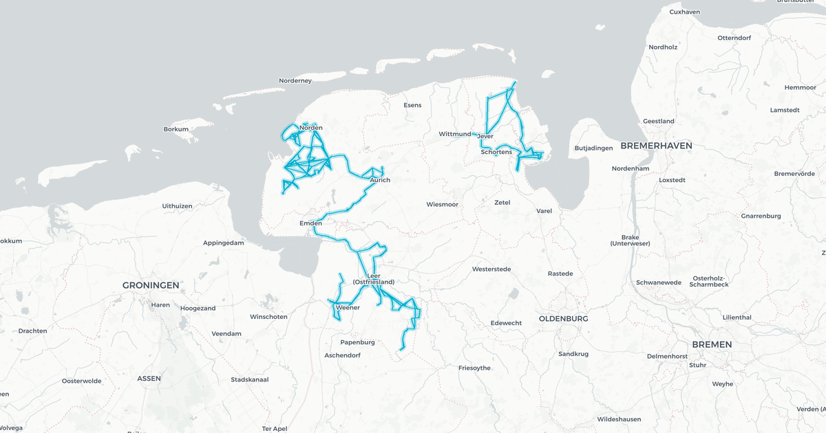 Liniennetz von Weser-Ems-Bus Betrieb Ostfriesland